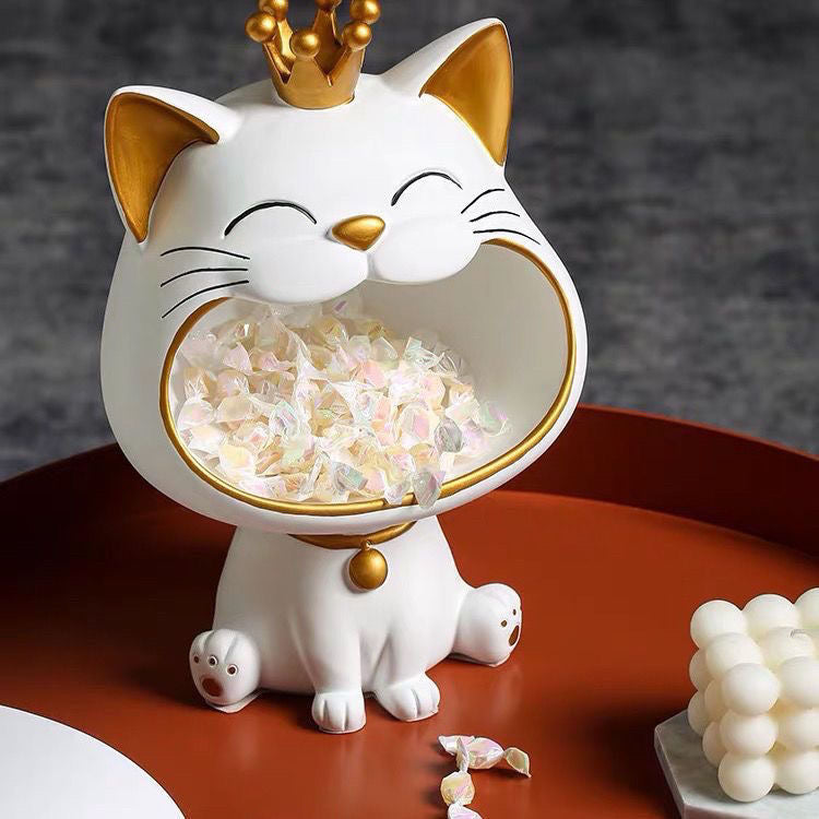 Charmerende Lucky Cat Statue til Hjem og Kontor