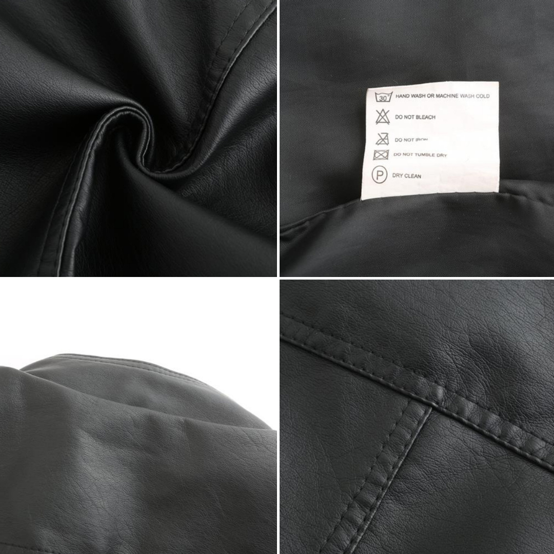 Janiyah Kvinders Læderjakke – Chic Ståkrave, Lynlåse & Elegant Moderne Stil