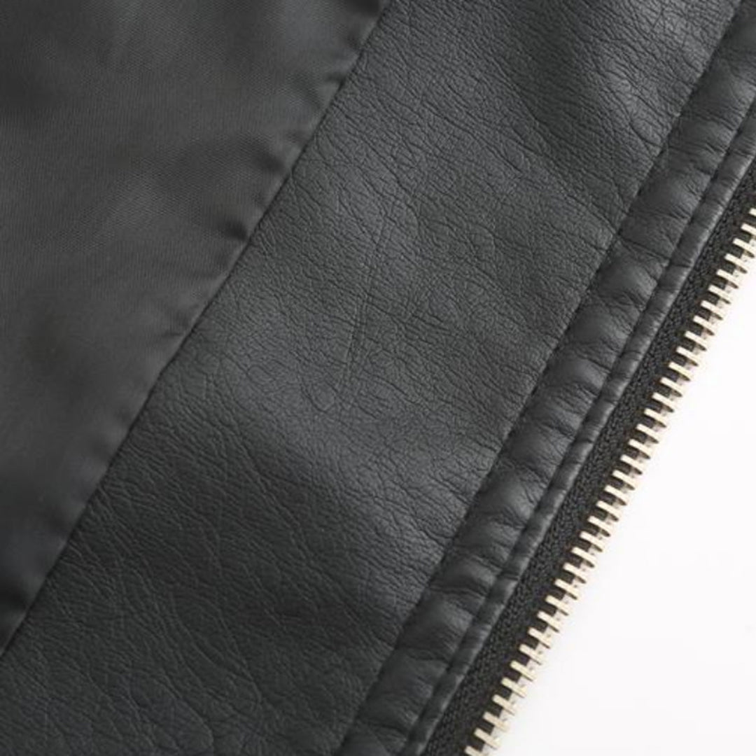 Janiyah Kvinders Læderjakke – Chic Ståkrave, Lynlåse & Elegant Moderne Stil