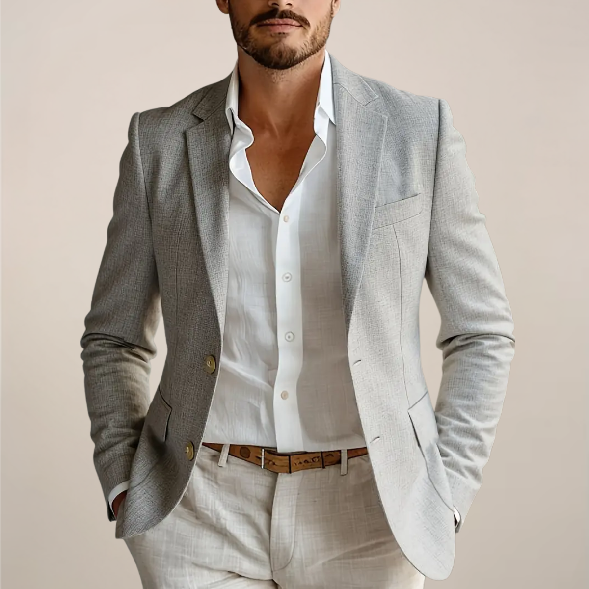 Coverless Pockets Linned Blend To-dels Dragt – Skræddersyet Pasform