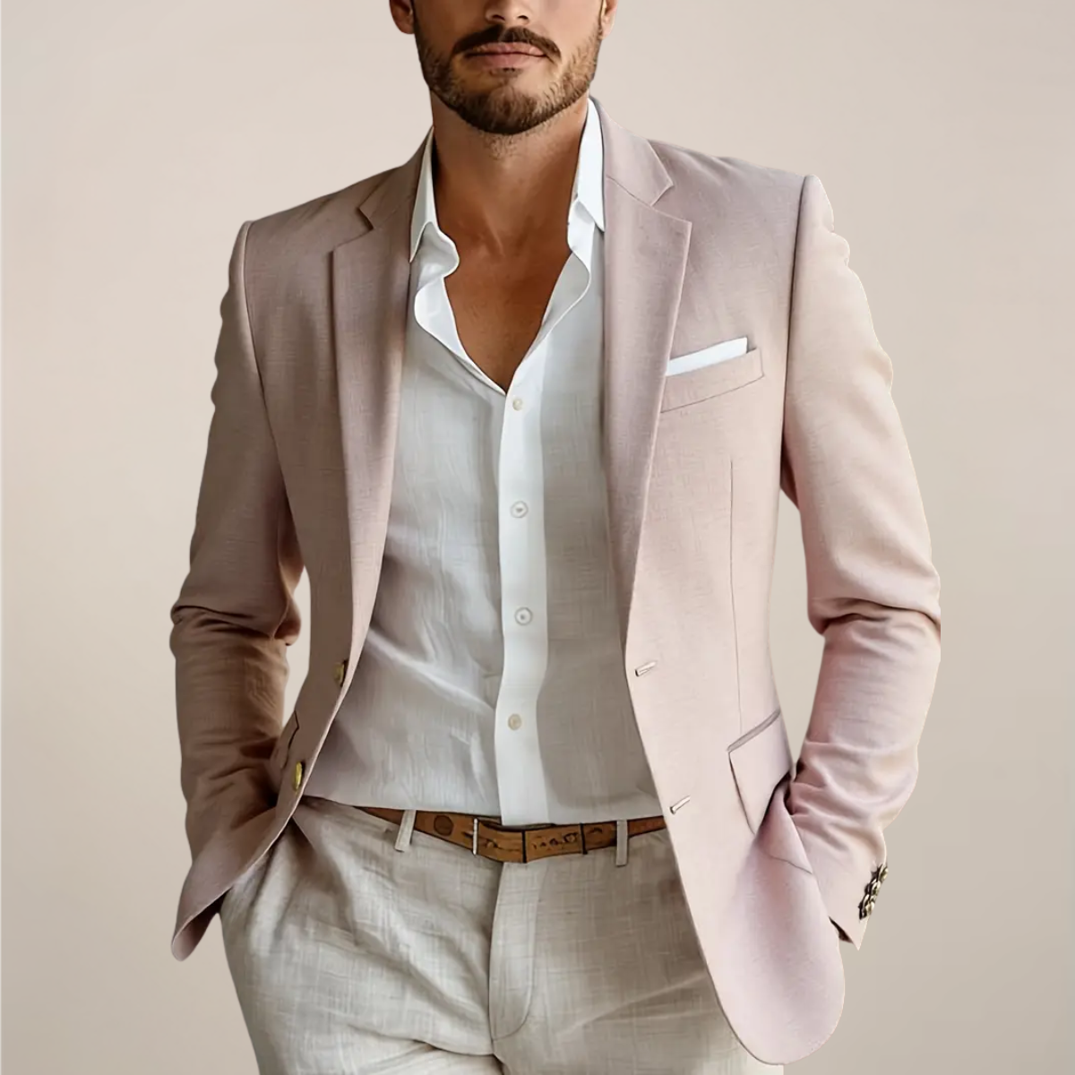 Coverless Pockets Linned Blend To-dels Dragt – Skræddersyet Pasform