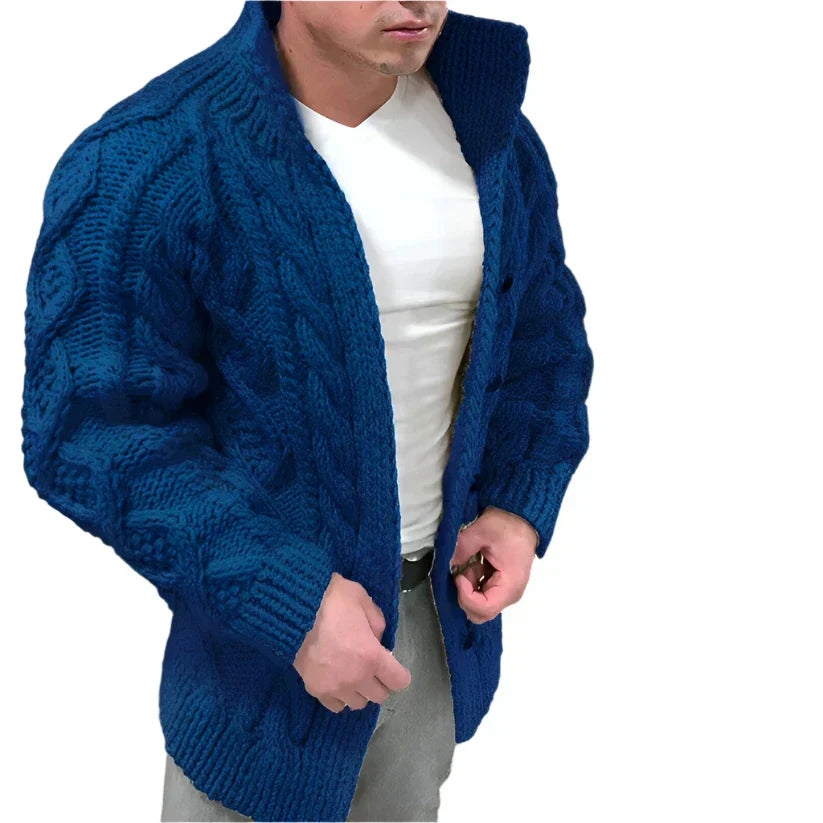 Trevor Herre Vest – Kabelstrikket Cardigan med Oversized Pasform & Tidløst Design