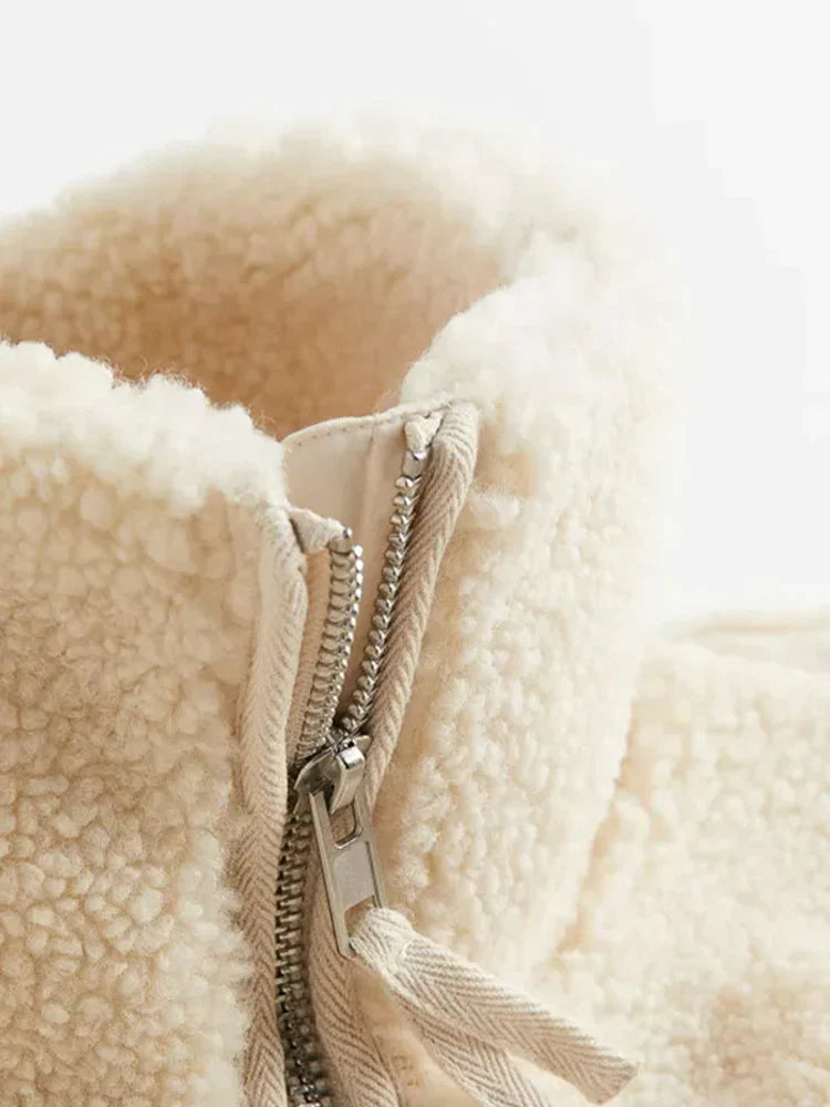 Kvinder Jacka Oversized Patchwork Design