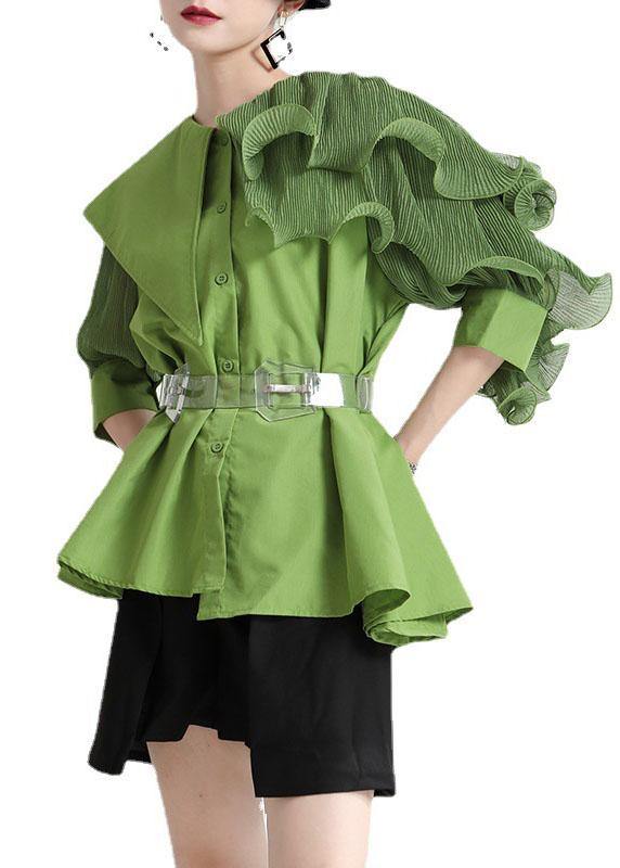 Kvinders Asymmetrisk Design Bluse med Halve Ærmer