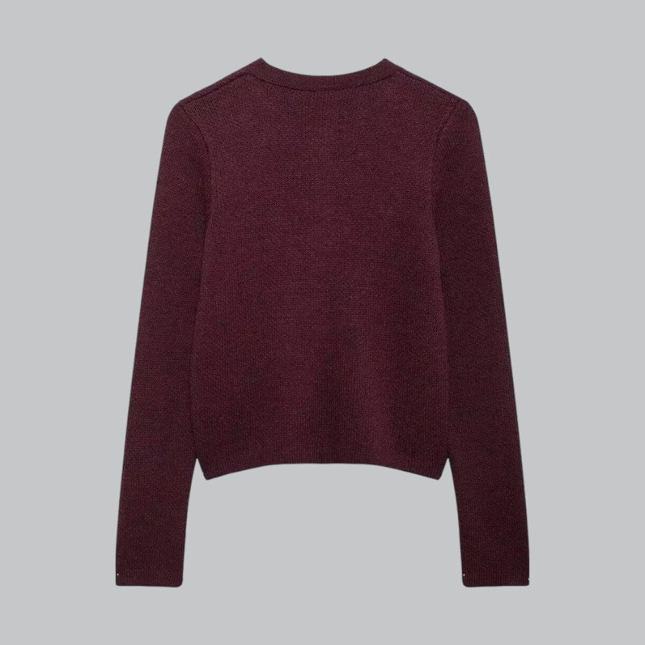 Kvinders Cardigan Med Guld Knapper Stilfuld Design