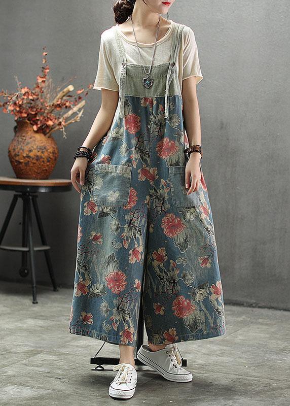 Kvinders Denim Romper med Patchwork Design