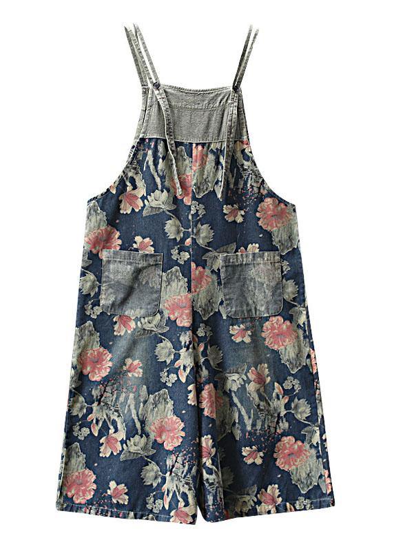 Kvinders Denim Romper med Patchwork Design
