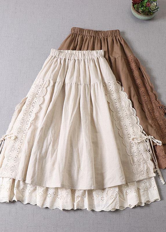 Kvinders Nederdel Rynket Patchwork Stil