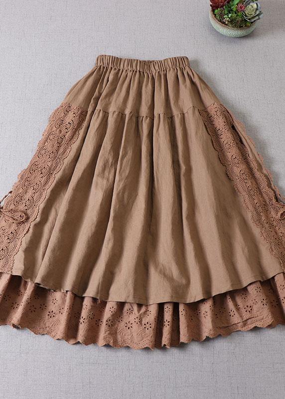 Kvinders Nederdel Rynket Patchwork Stil