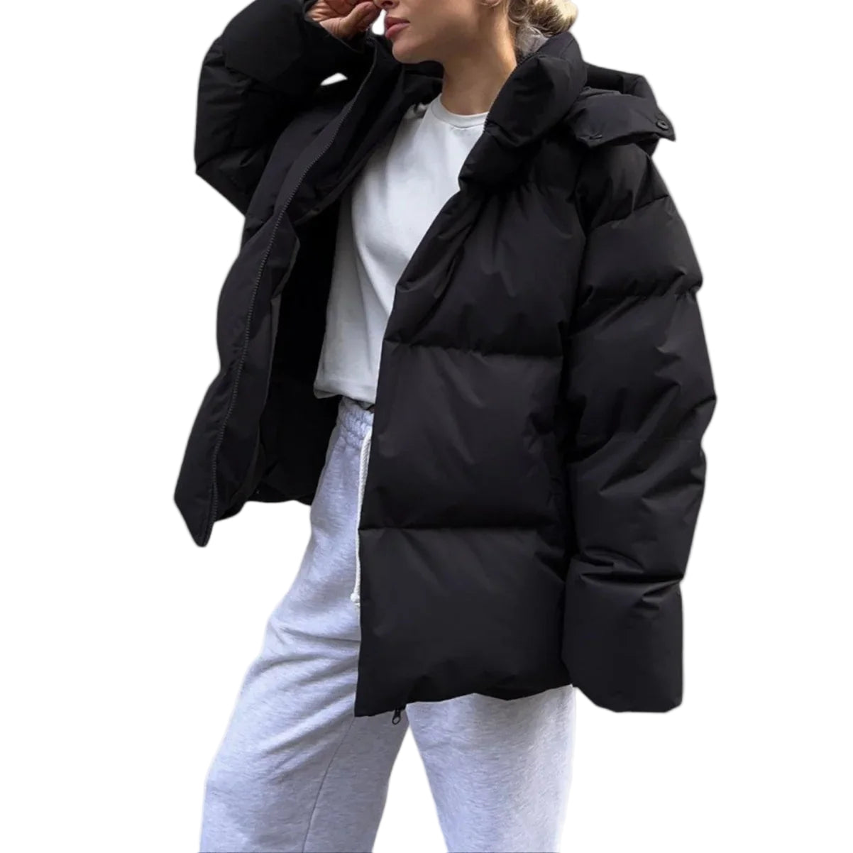 Kvinders Puffer Jakke Oversized Vinterstil