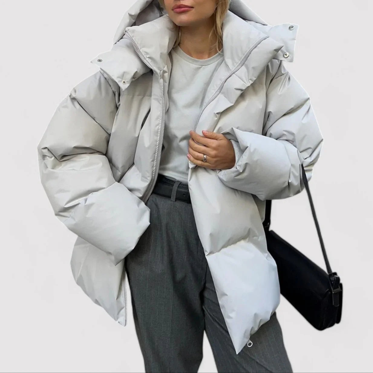 Kvinders Puffer Jakke Oversized Vinterstil