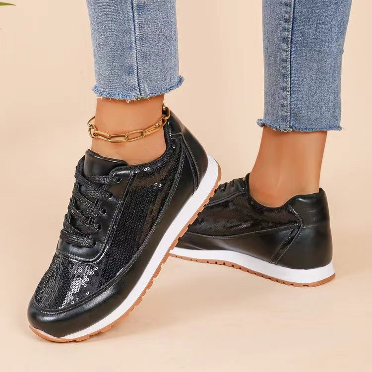 Kvinders Sneakers Glitrende Design Med Skridsikker Sål