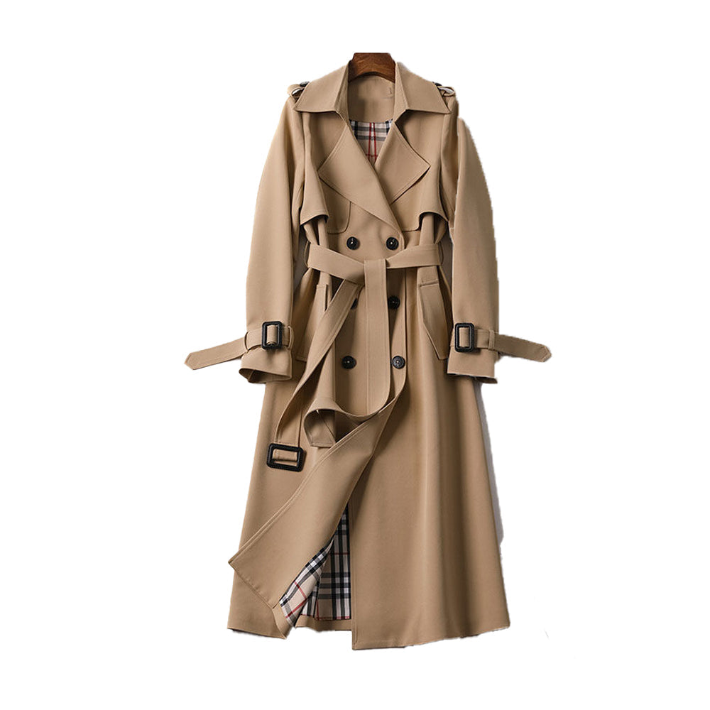 Dame Trenchcoat med Dobbelt Knapdesign