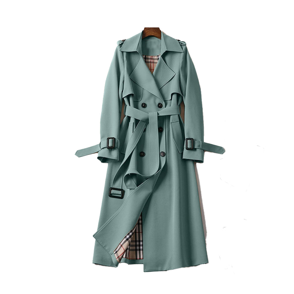 Dame Trenchcoat med Dobbelt Knapdesign