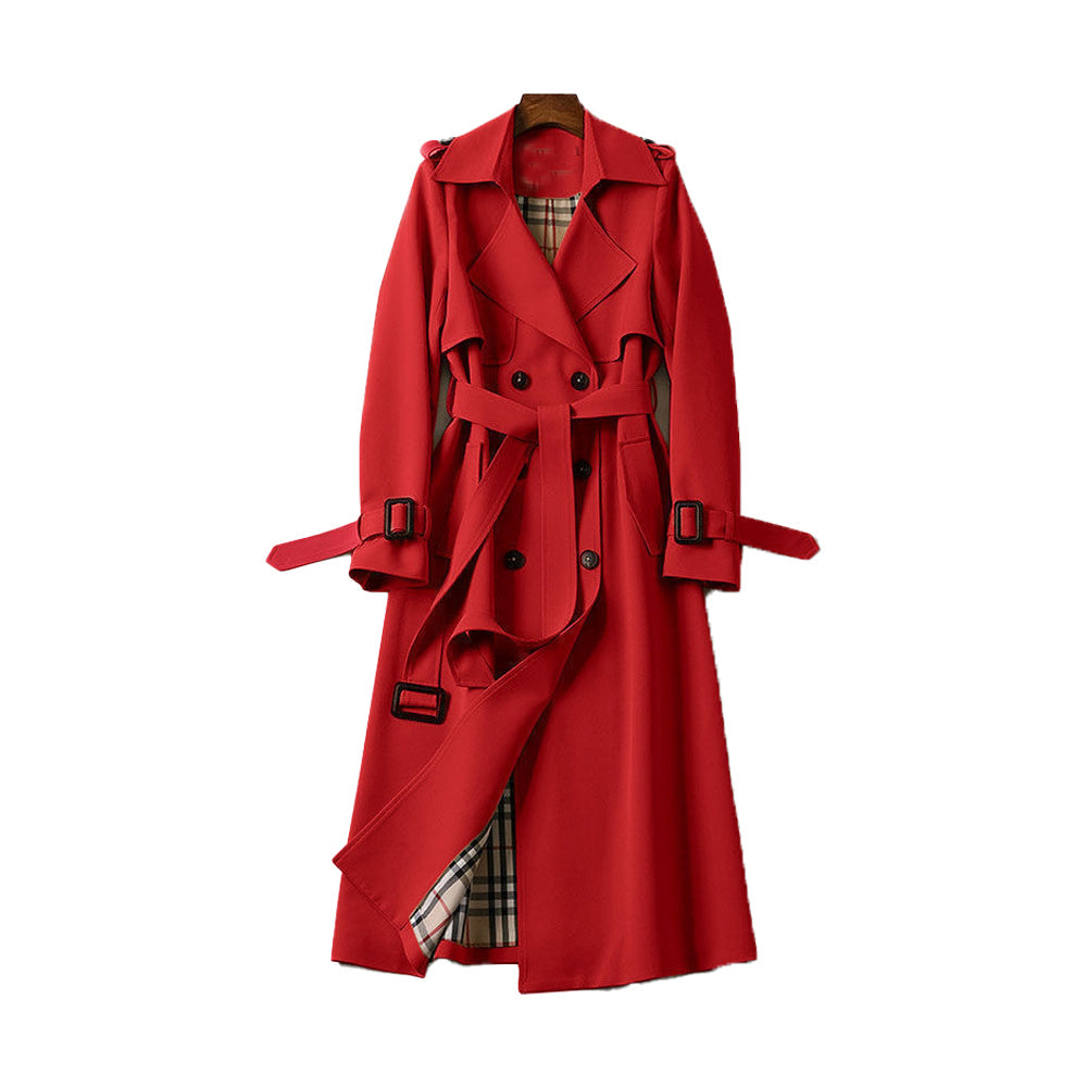 Dame Trenchcoat med Dobbelt Knapdesign