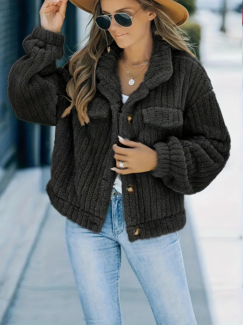 Kvinders Trucker Jakke med Faux Pels