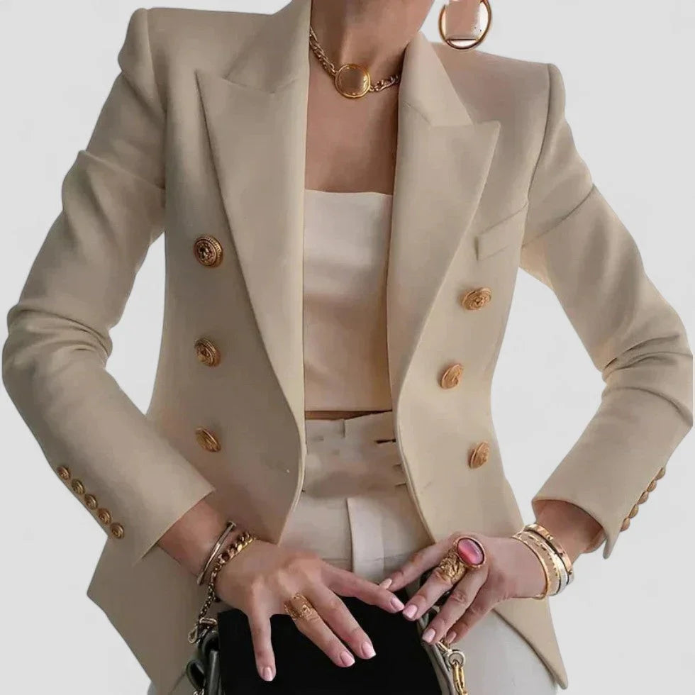 Kvinders blazer med dobbeltradet design