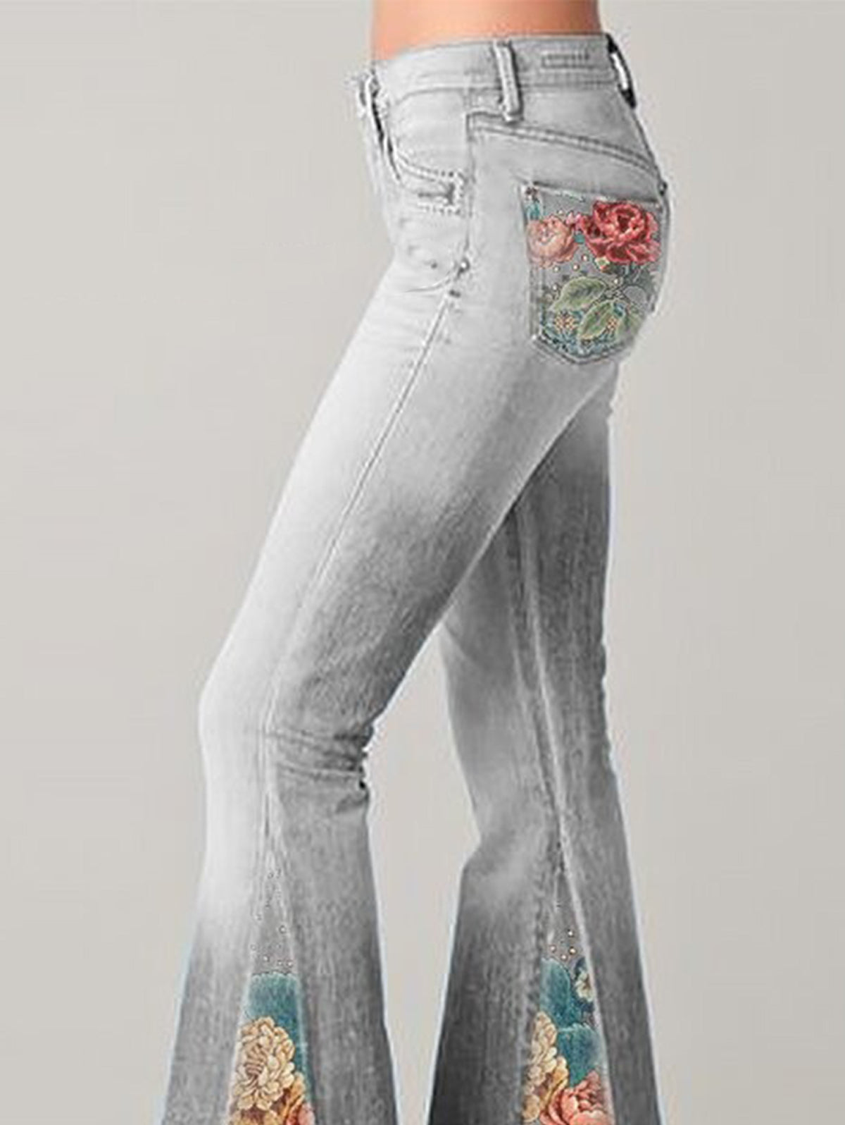 Kvinder jeans med Blussede Ben