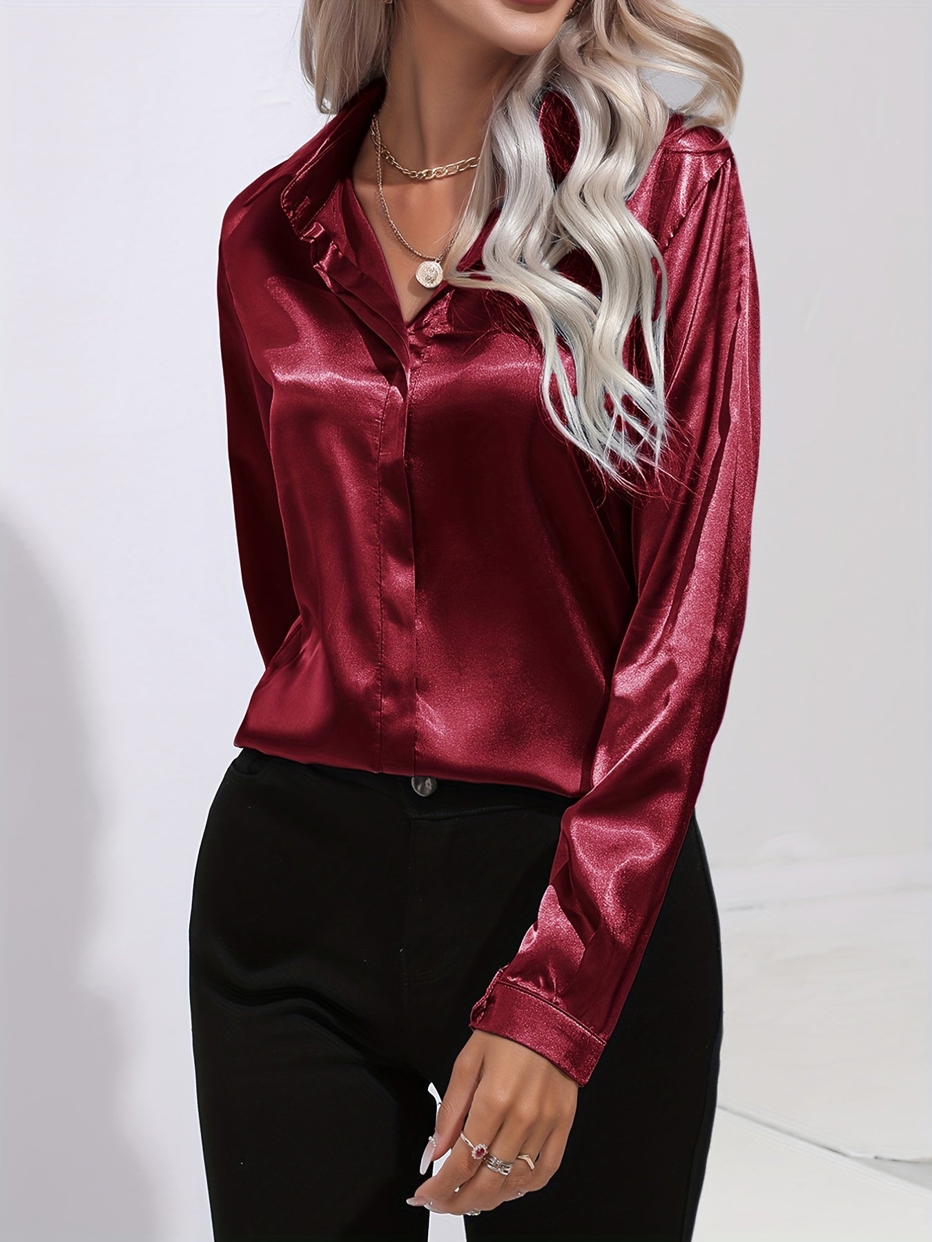 Kvinders Klassisk Bluse Tidløs Design Blødt Stof