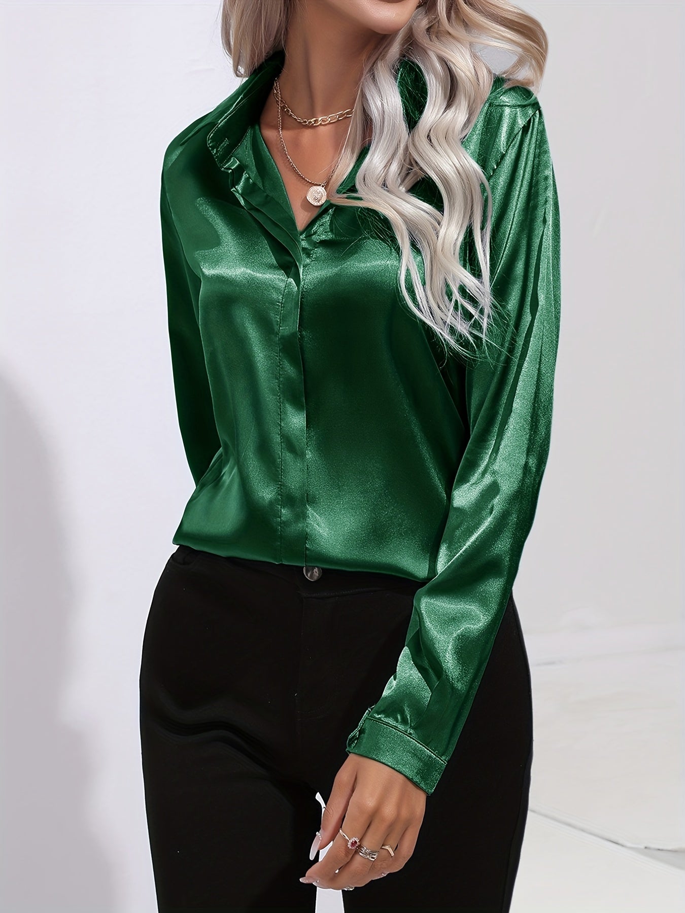 Kvinders Klassisk Bluse Tidløs Design Blødt Stof