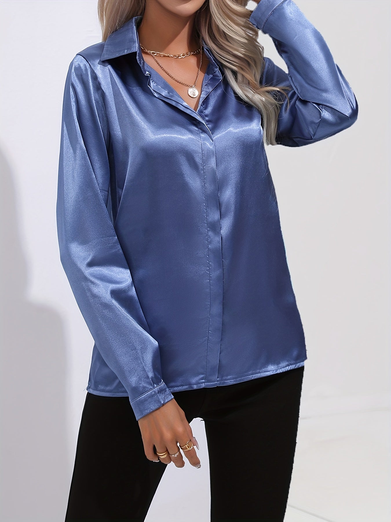 Kvinders Klassisk Bluse Tidløs Design Blødt Stof