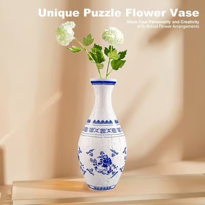 Dekorativ Blomstervase 3D Puslespil til Kreativ Indretning