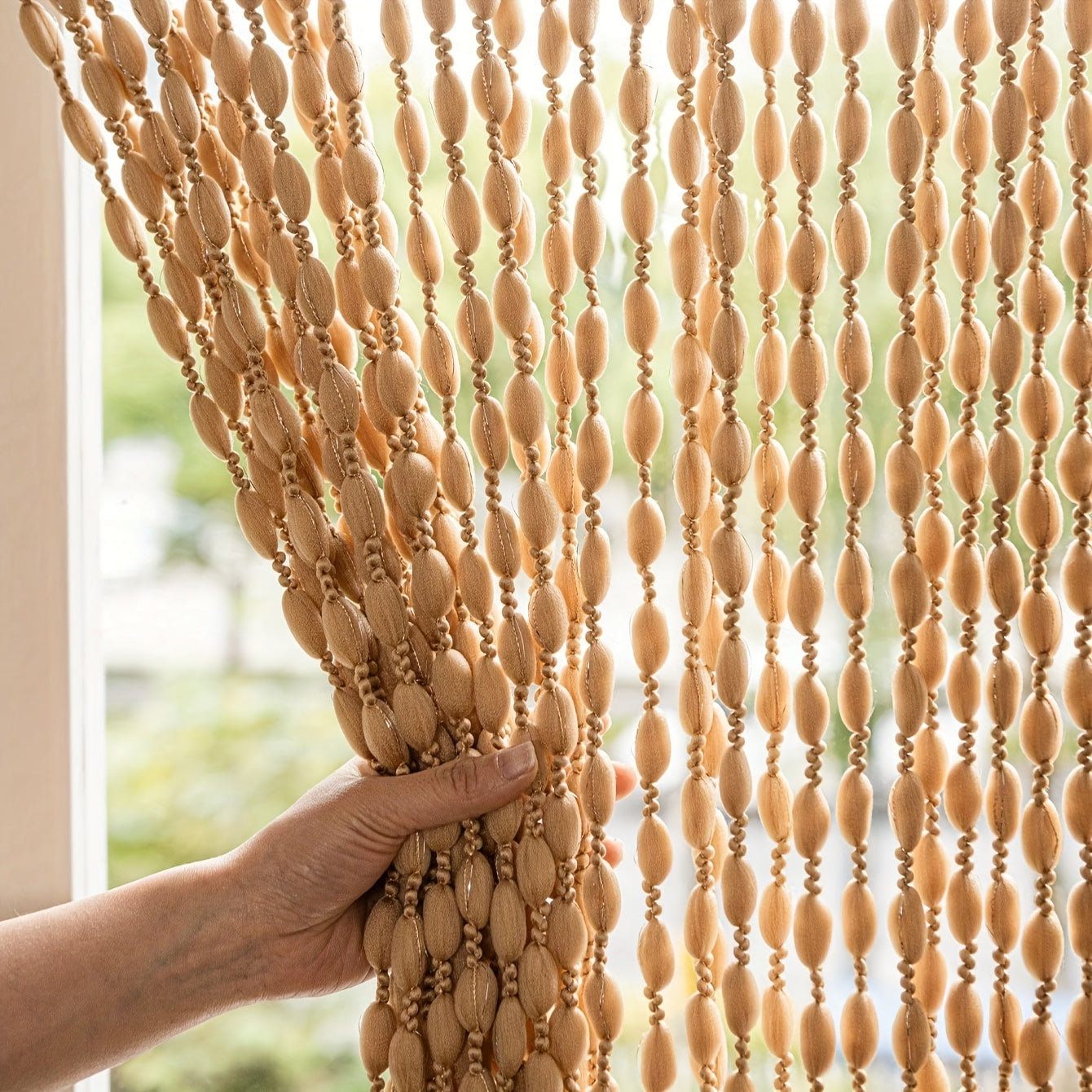 Dørgardin med perler til Boho indretning