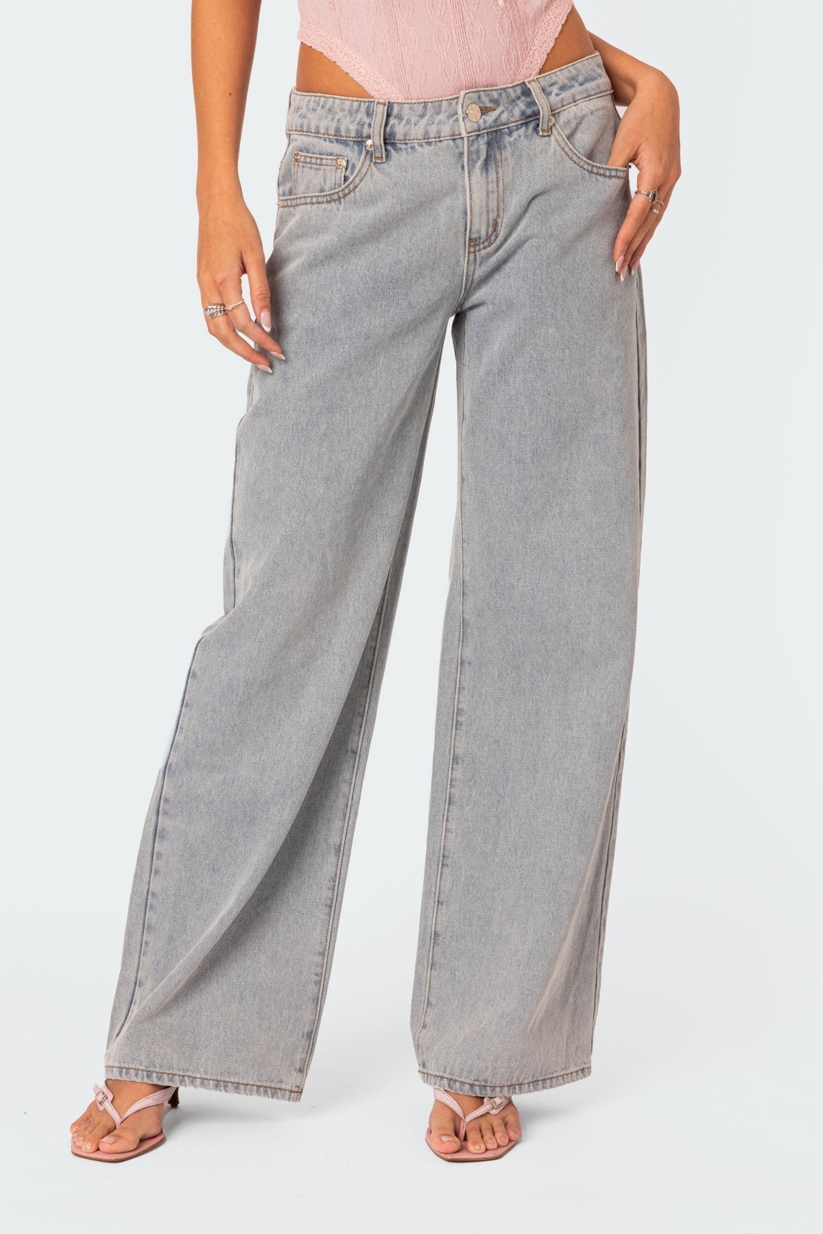 Kvinders Flared Jeans Blå Casual Strækbar Denim