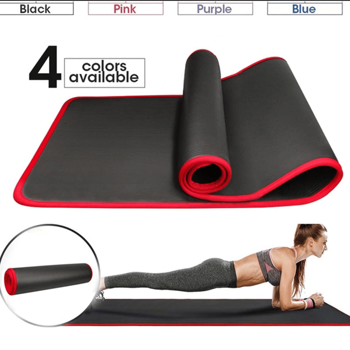 Ekstra Tykk Yogamåtte med Skridsikker Overflade til Yoga og Pilates