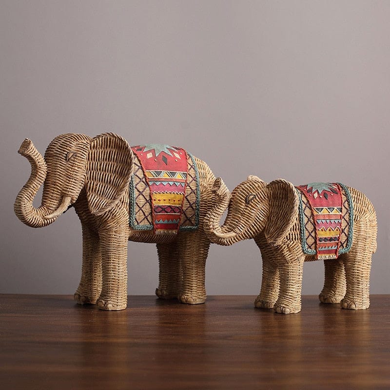 Elefant Statue Rattan Design