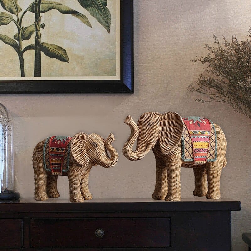 Elefant Statue Rattan Design
