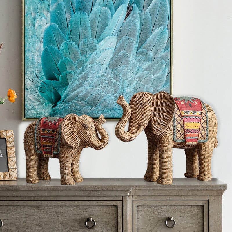 Elefant Statue Rattan Design