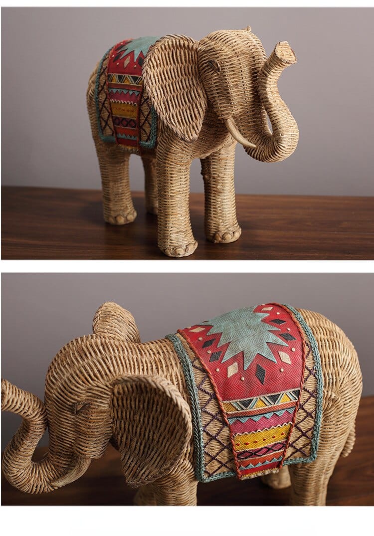 Elefant Statue Rattan Design