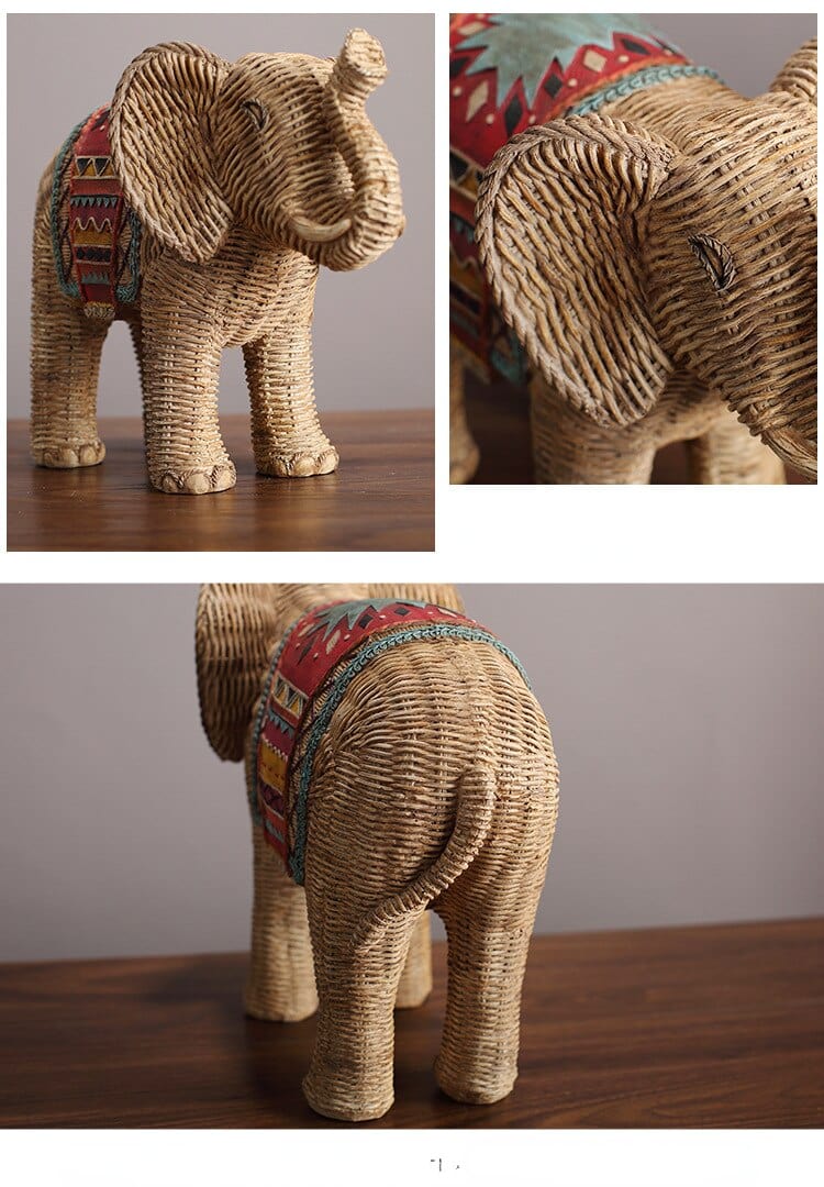 Elefant Statue Rattan Design