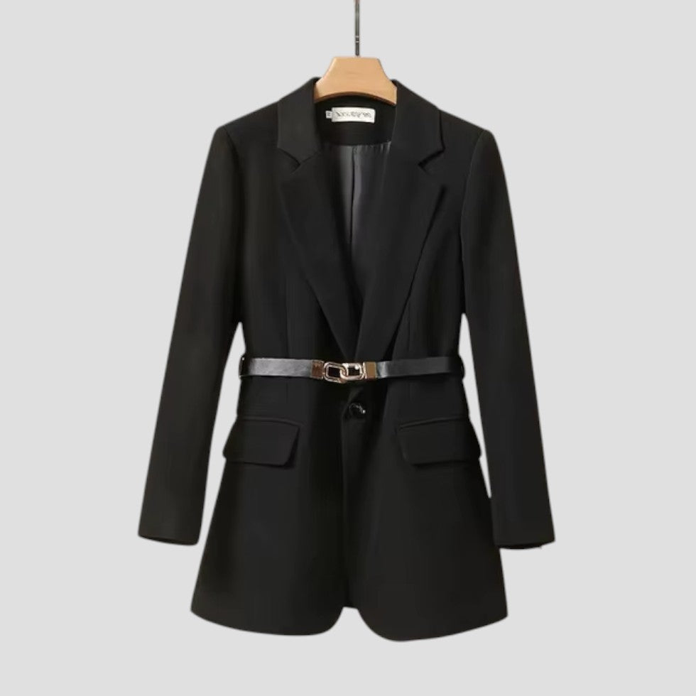 Elegant Kvinders Bælte Blazer Jakke – Skræddersyet Smart Tøj