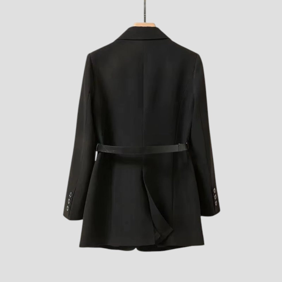 Elegant Kvinders Bælte Blazer Jakke – Skræddersyet Smart Tøj