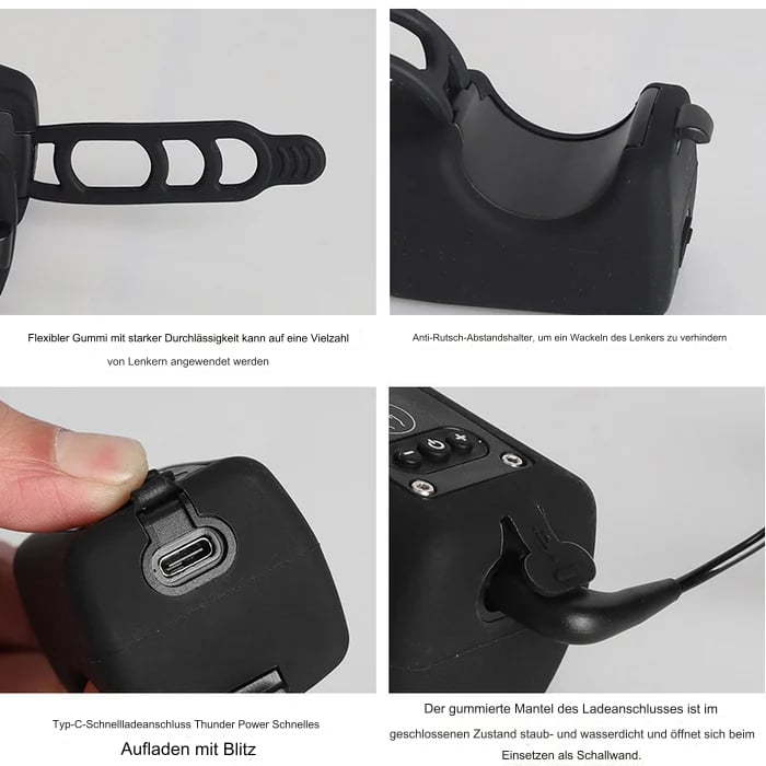 Elektronisk Cykelhorn med LED Lys Robust Design