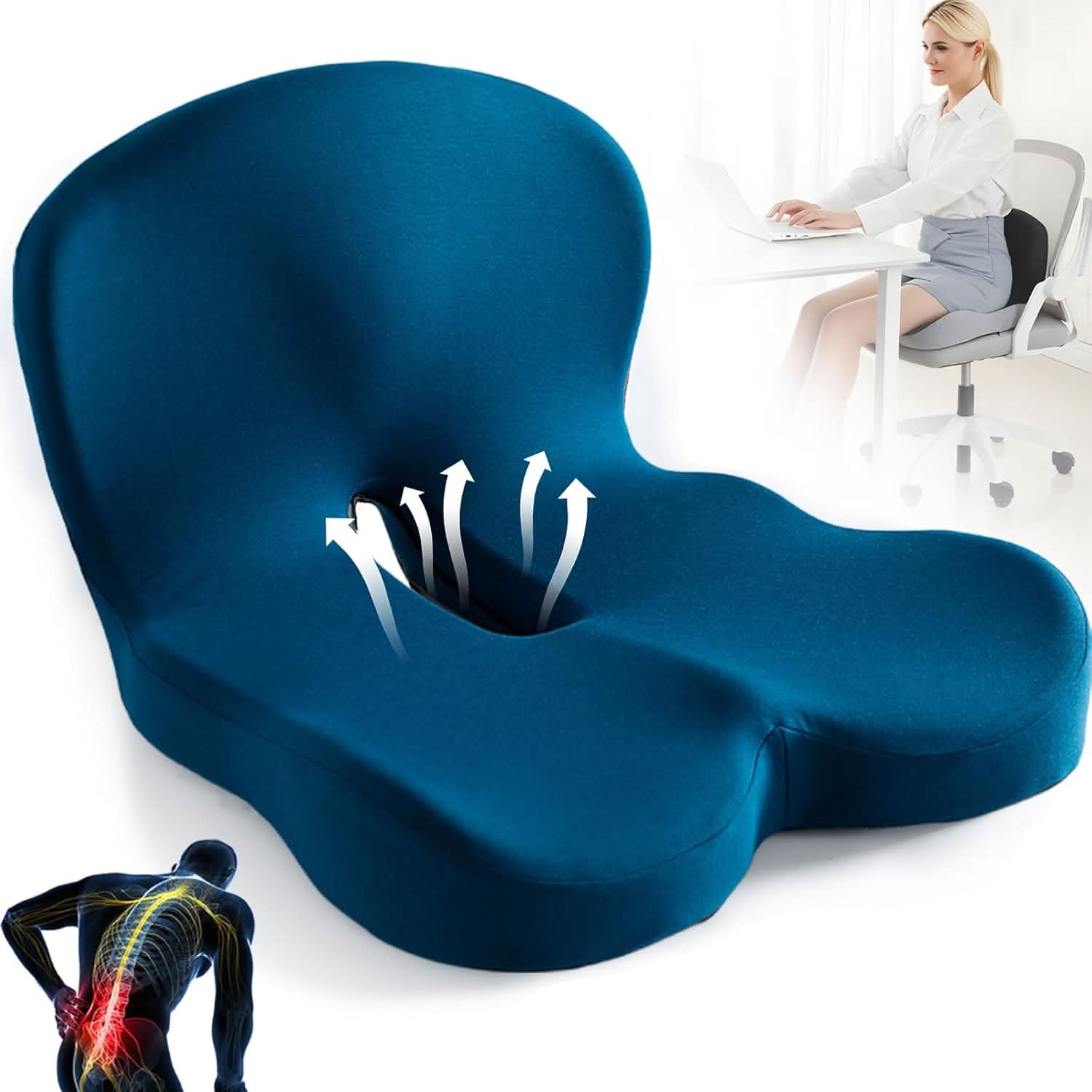 ErgoComfort Pad Sædehynde til Kontor og Bil
