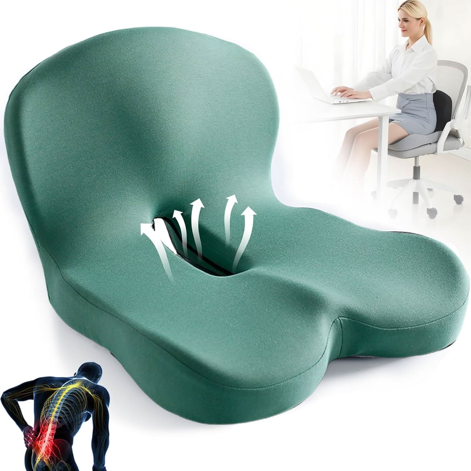 ErgoComfort Pad Sædehynde til Kontor og Bil