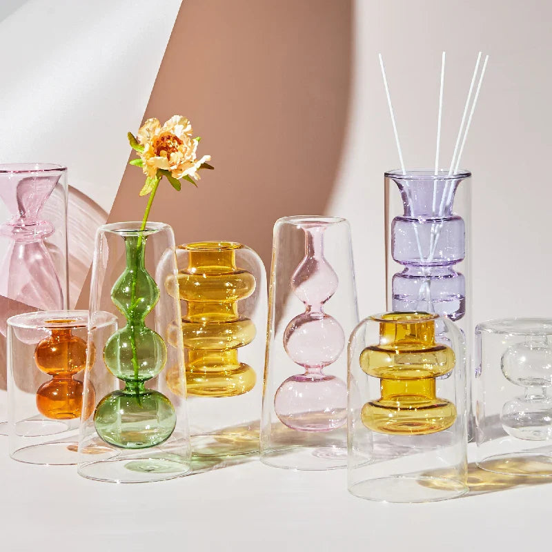Farverig Glasvase i Skandinavisk Design