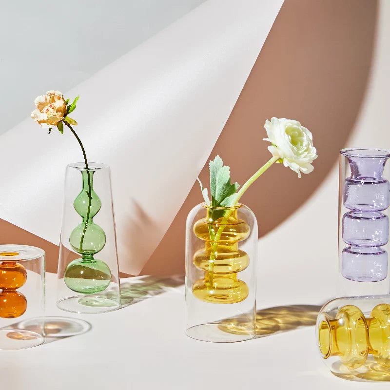 Farverig Glasvase i Skandinavisk Design