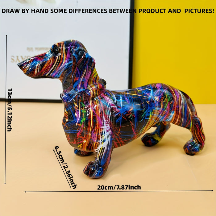 Farverig Gravhund Statue Legende Boligindretning