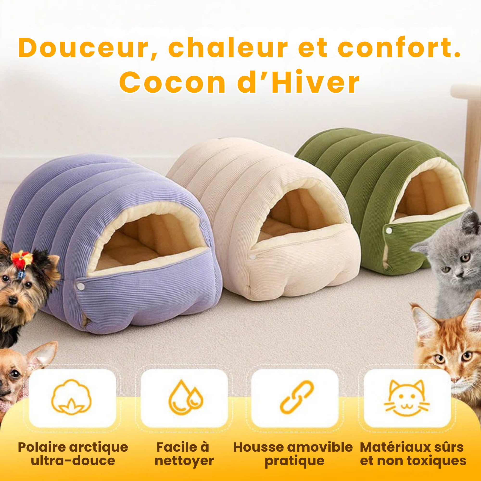 PawCozy | CutyPet Vinterjakke Behagelig Blød Dyreseng
