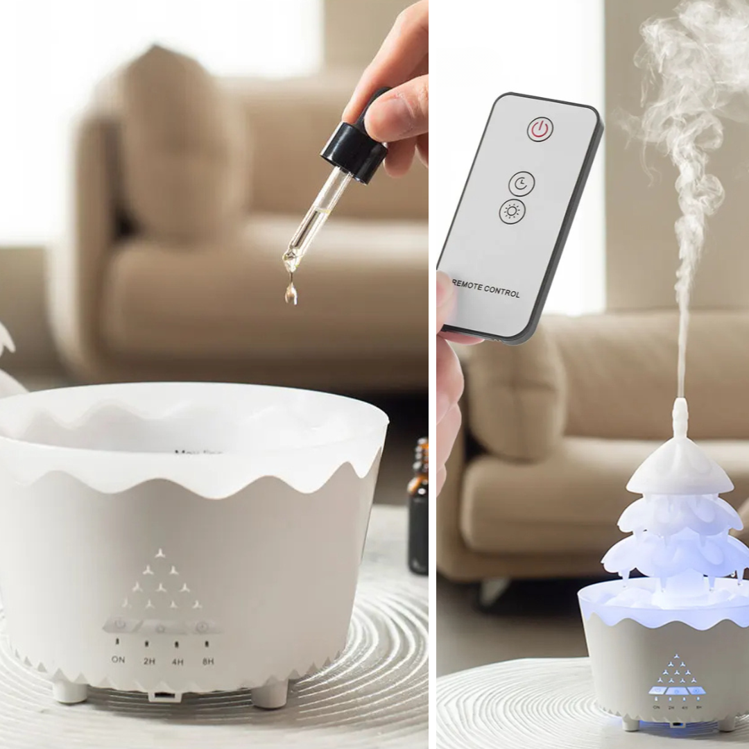 AromaBoom Jule Diffuser – Ultralyd Luftfugter med LED og USB