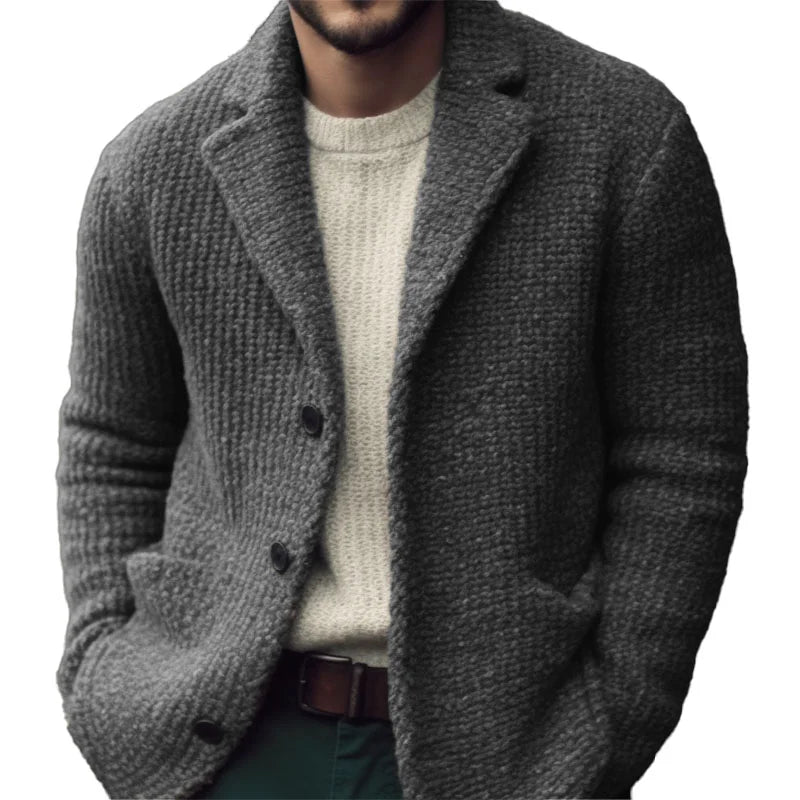 Derek Cardigan Herre – Blød Strik, Regular Fit & Elegant Knaplukning
