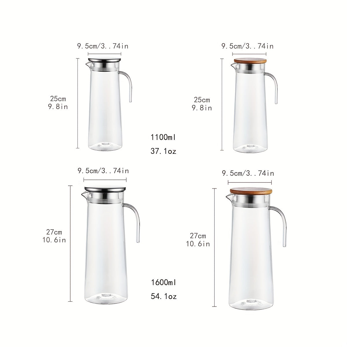 Gennemsigtig Vandkande med Låg til Hjemmet - Moderne Design til Varme og Kolde Drikke