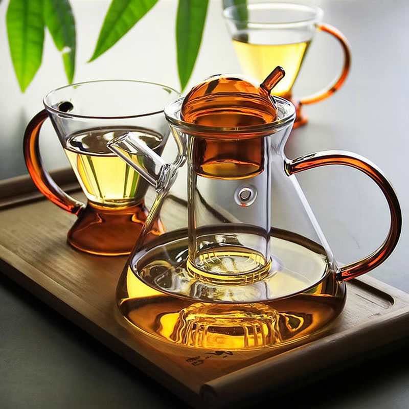 Glas Teapot Set til Løs Te og Varme Drikke