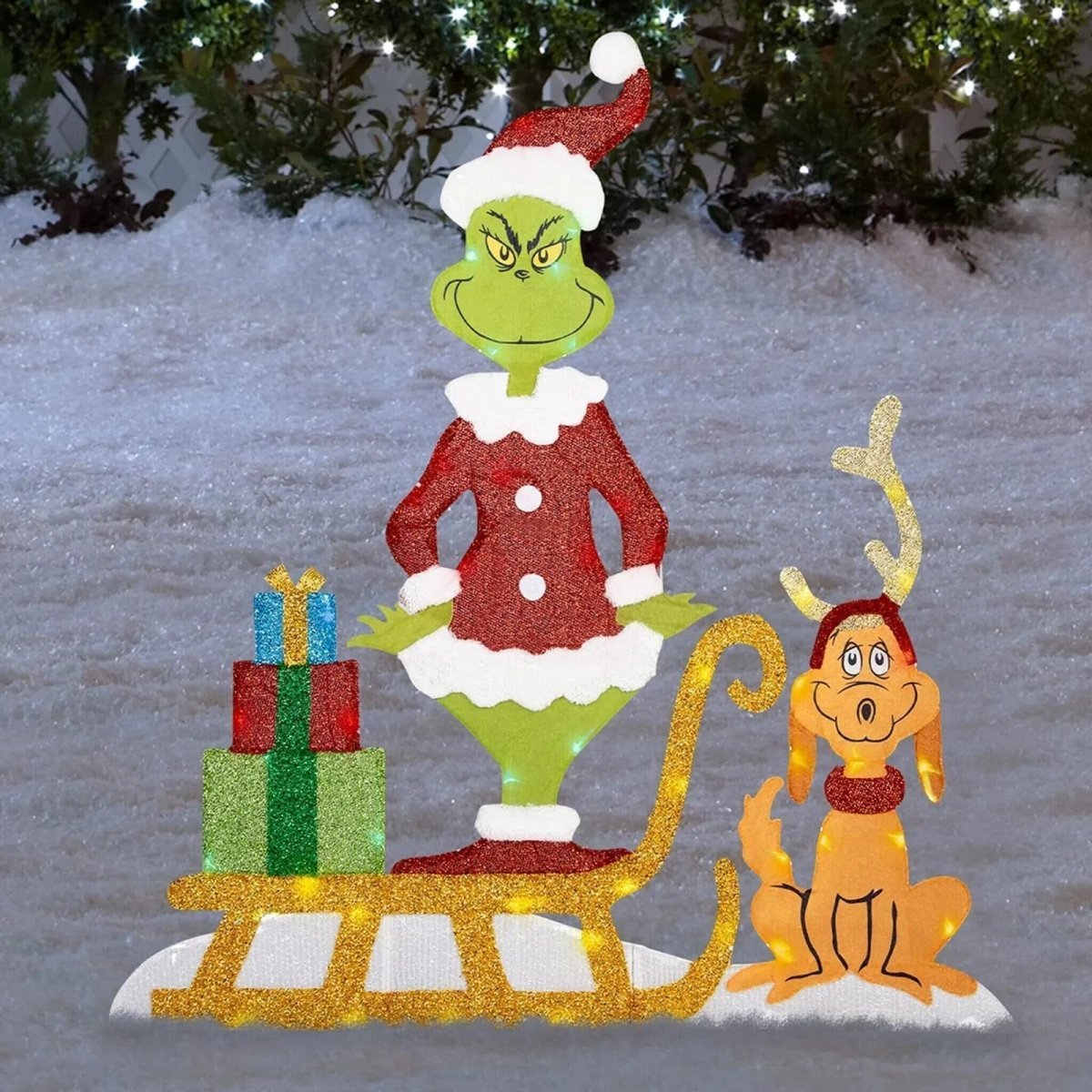 Grinch Havedekoration med LED-belysning til Jul