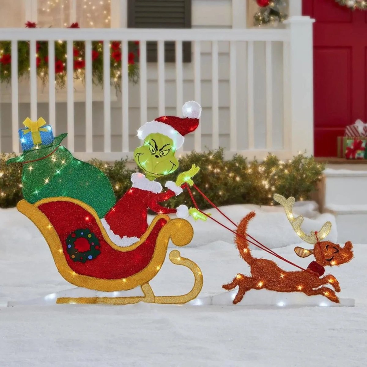 Grinch Havedekoration med LED-belysning til Jul