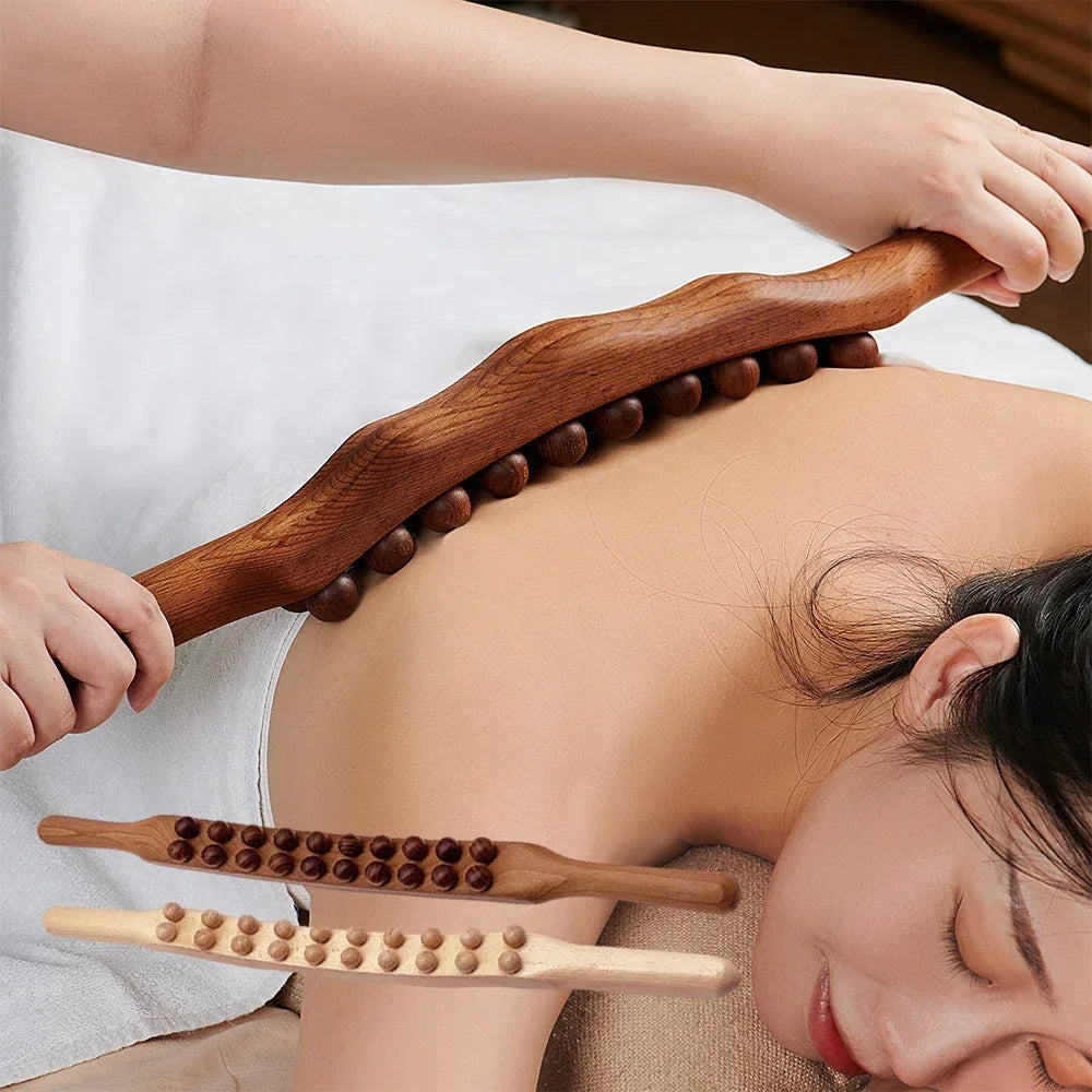 Gua Sha Massage Stick i Træ til Muskelafslapning